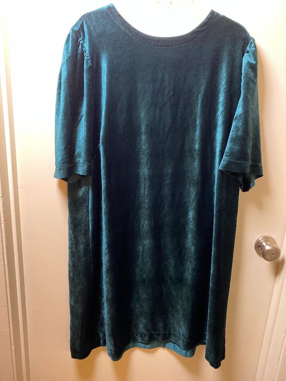 J.Jill Emerald Green Velvet Shift Dress 2X